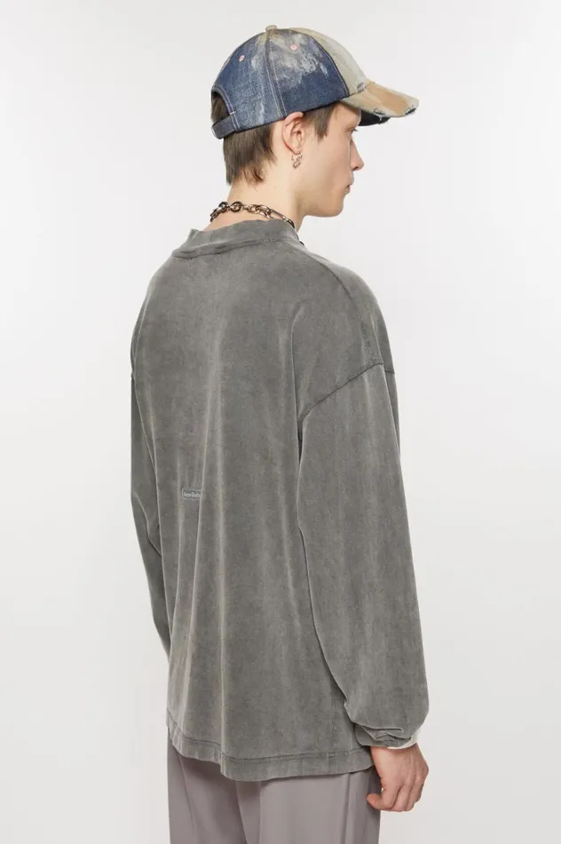 Acne Studios Crew Neck Sweater 8211 Relaxed Unisex Fit Faded Black Men Sweatshirts