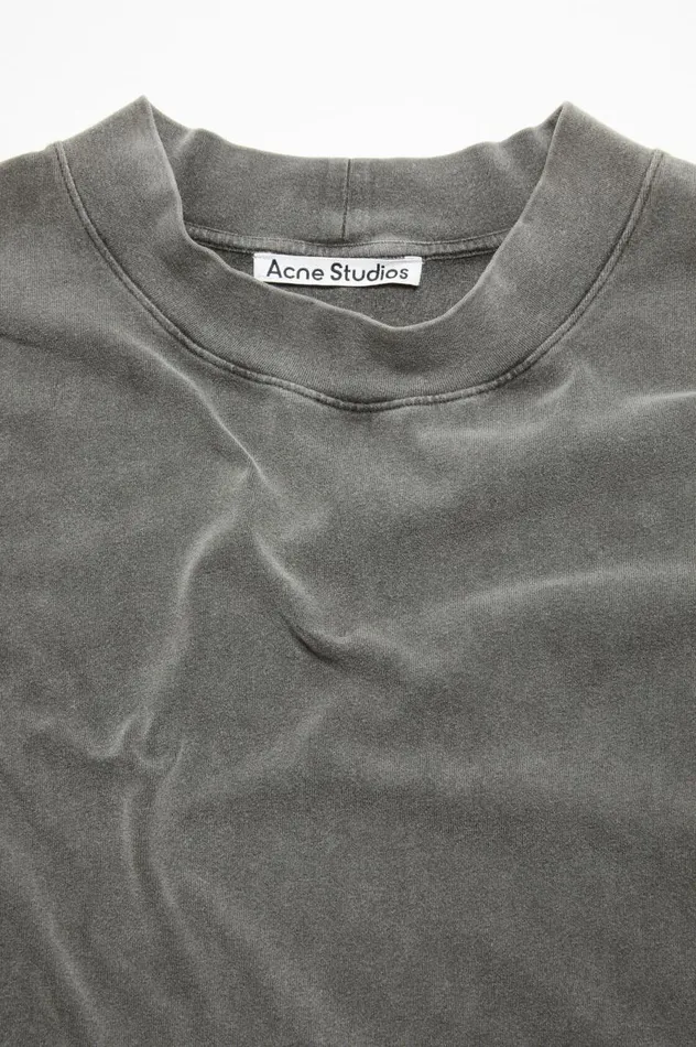 Acne Studios Crew Neck Sweater 8211 Relaxed Unisex Fit Faded Black Men Sweatshirts