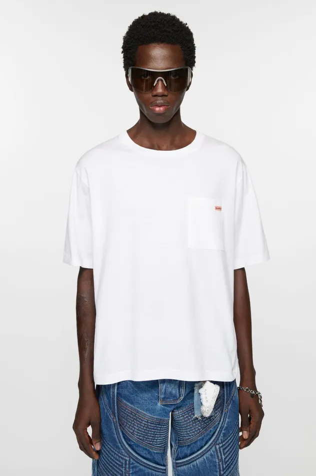 Acne Studios Crew Neck Tshirt 8211 Relaxed Fit Optic White Men Tshirts