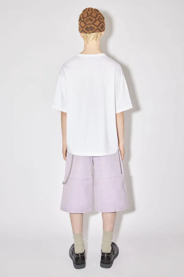 Acne Studios Crew Neck Tshirt Relaxed Fit Optic White Women Tshirts