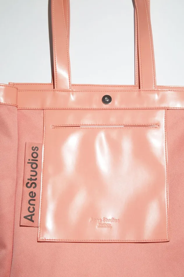 Acne Studios Logo Shoulder Tote Bag Salmon Pink Women Bags