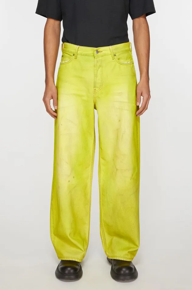 Acne Studios Loose Fit Jeans 8211 1981M Neon Yellow Men Jeans