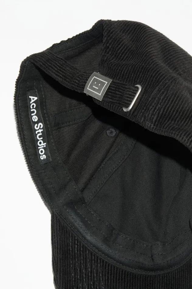 Acne Studios Micro Face Patch Cap Black Men Hats