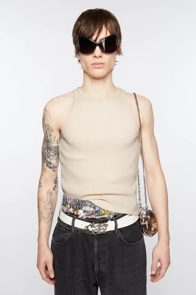 Acne Studios Tank Top Soft Pink Men Tshirts