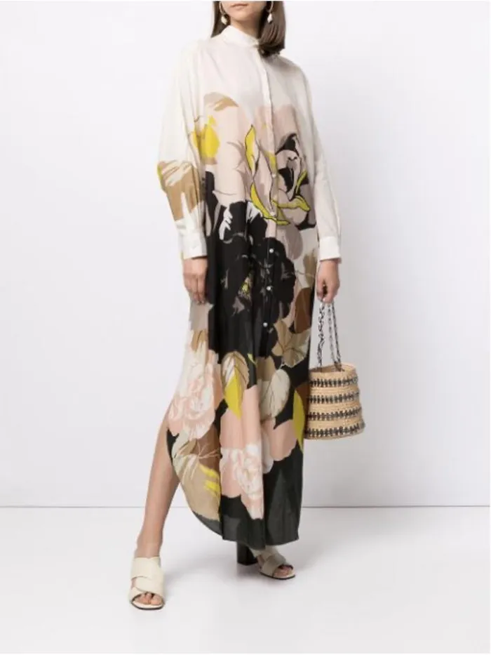 Adam Lippes Dresses and Jumpsuits Caftan In Printed Voile Ivory Floral 8211 Women Adam Lippes Dresses and Jumpsuits Caftan In Printed Voile Ivory Floral 8211 Women