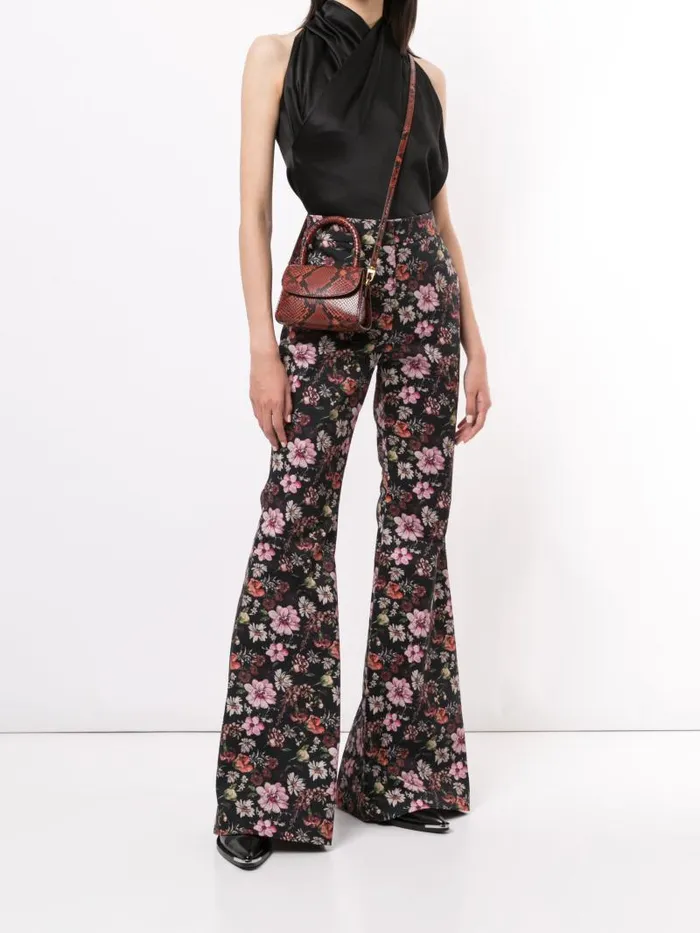 Adam Lippes Pants Flared Pant In Italian Stretch Cotton Twill Small Black Floral 8211 Women Adam Lippes Pants Flared Pant In Italian Stretch Cotton Twill Small Black Floral 8211 Women
