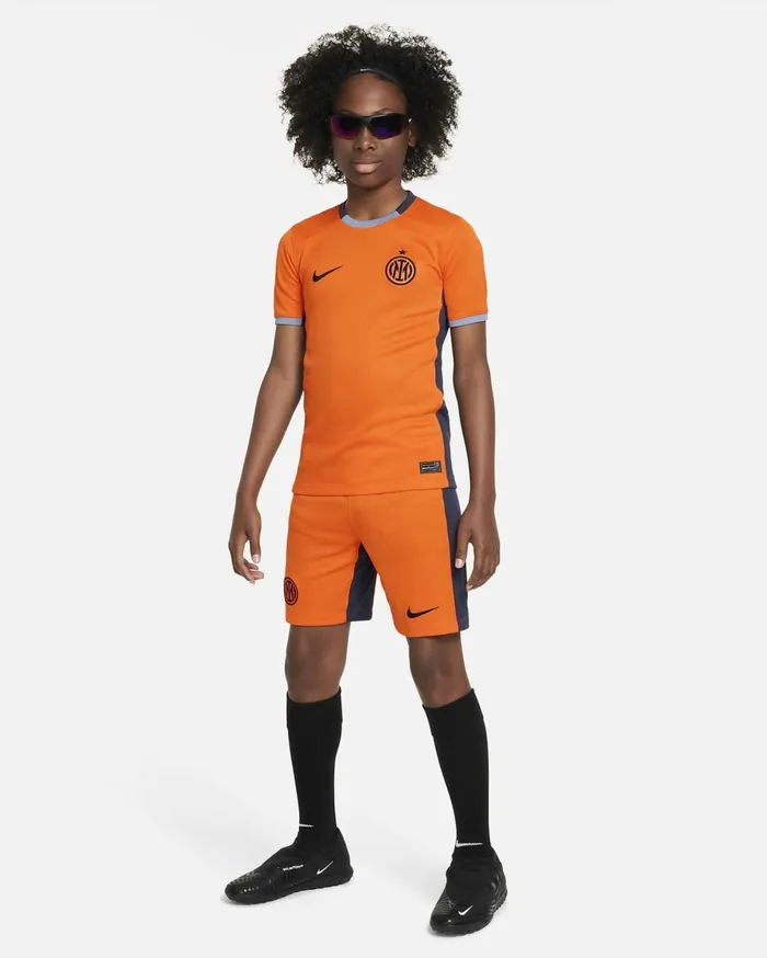 All Clothing Kids Nike Inter Milan 202324 Stadium Third Safety Orangethunder Blueblack