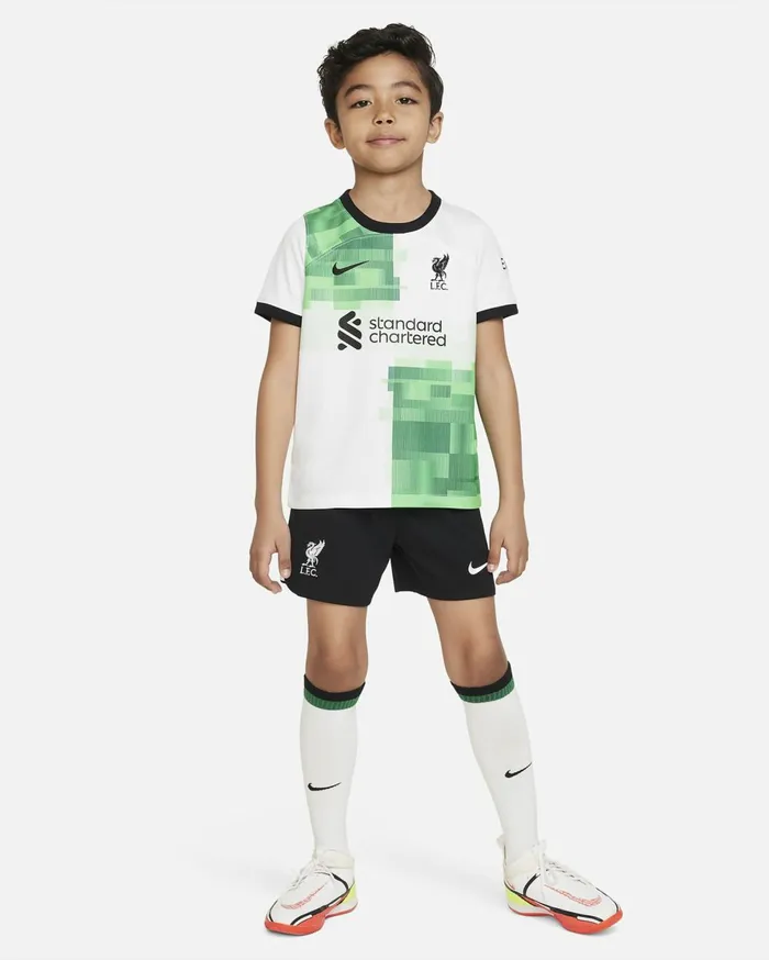 All Clothing Kids Nike Liverpool FC 202324 Away Whitegreen Sparkblack