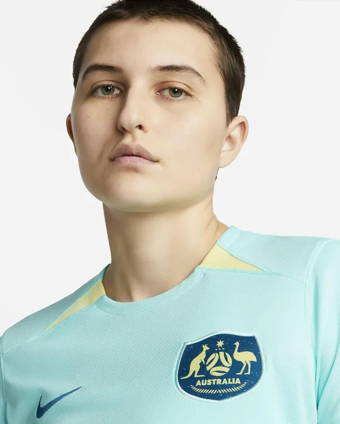 All Clothing Women Nike Australia 2023 Stadium Away Hyper Turquoisegreen Abysslight Citrongreen Abyss