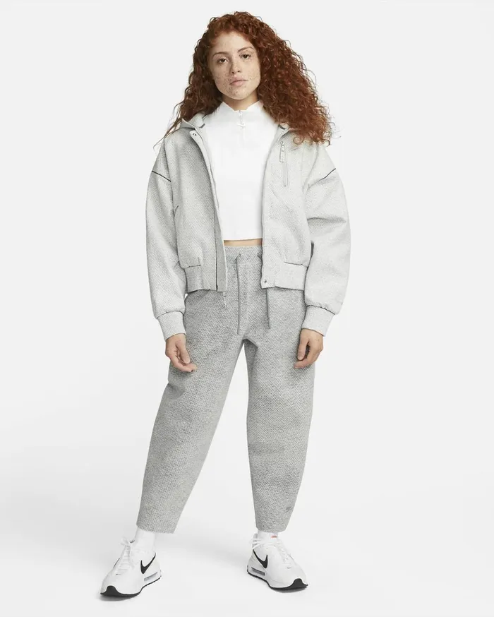 All Clothing Women Nike Forward Bomber Jacket Light Smoke Greyheatheranthracitelight Smoke Grey