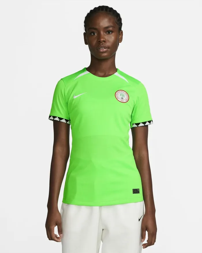 All Clothing Women Nike Nigeria 2023 Stadium Home Poison Greenwhitewhite