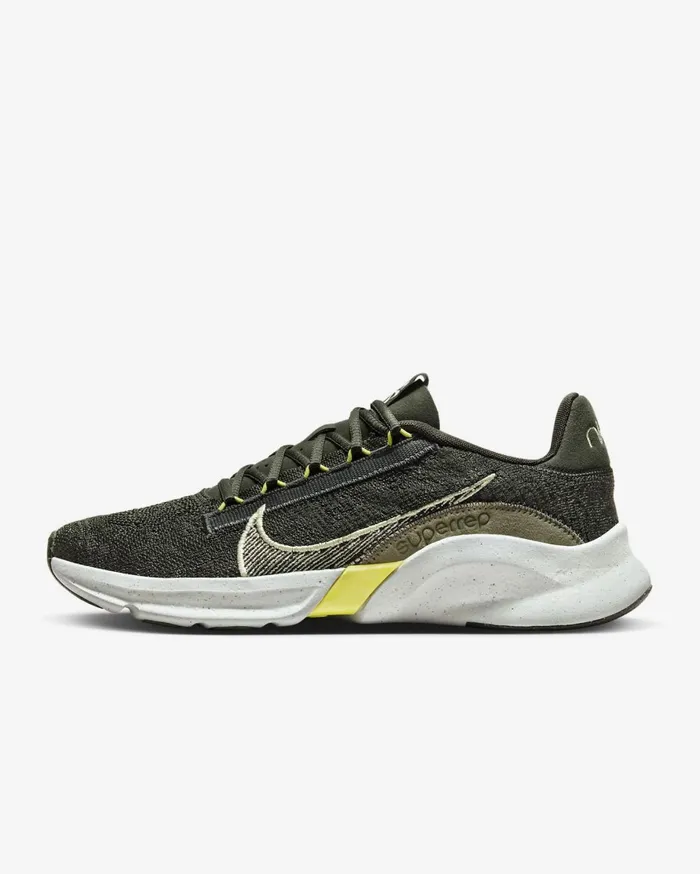 All Shoes Men Nike SuperRep Go 3 Next Nature Flyknit Medium Olivesequoialight Silverluminous Green