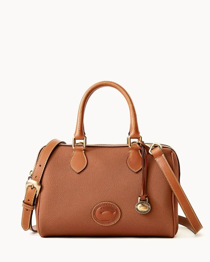 All Weather Leather 30 Barrel Satchel 28 Caramel Women Dooney and Bourke Satchels All Weather Leather 30 Barrel Satchel 28 Caramel Women Dooney and Bourke Satchels