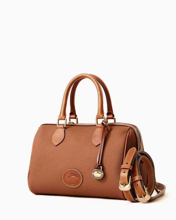 All Weather Leather 30 Barrel Satchel 28 Caramel Women Dooney and Bourke Satchels All Weather Leather 30 Barrel Satchel 28 Caramel Women Dooney and Bourke Satchels