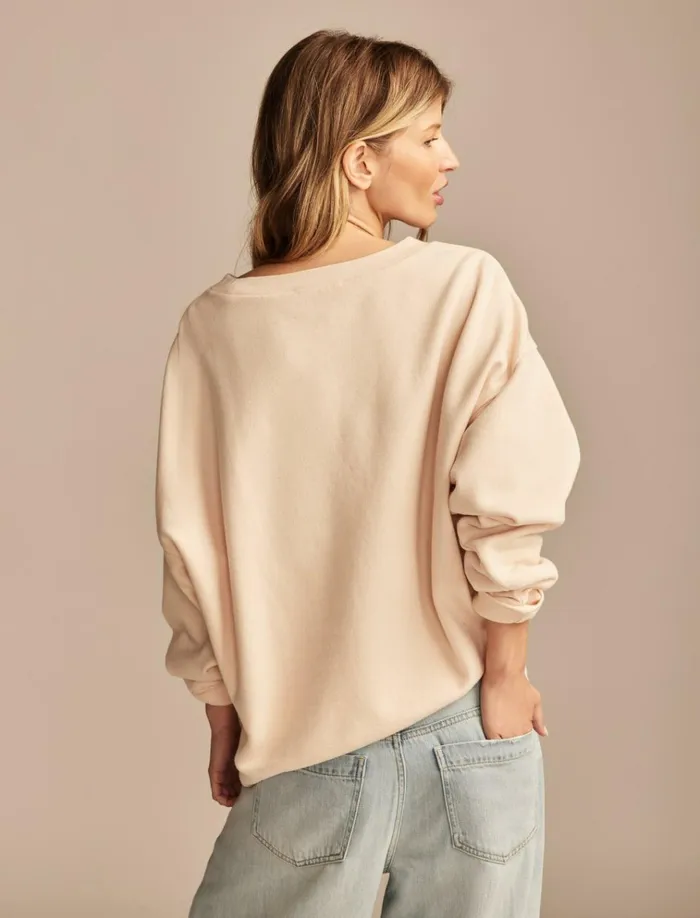 Alpine Social Club Crew Neck Peach Blush Women Lucky Brand Activewear