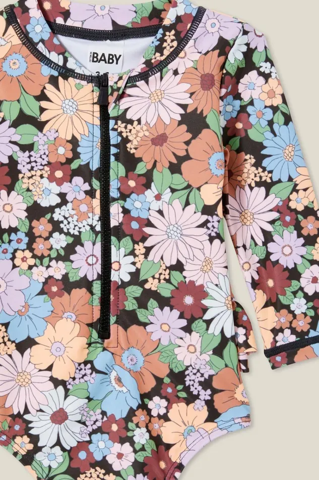 Baby Swimwear Cotton On Lucy Long Sleeve Ruffle Back Swimsuit Phantomquinn Floral Baby Swimwear Cotton On Lucy Long Sleeve Ruffle Back Swimsuit Phantomquinn Floral