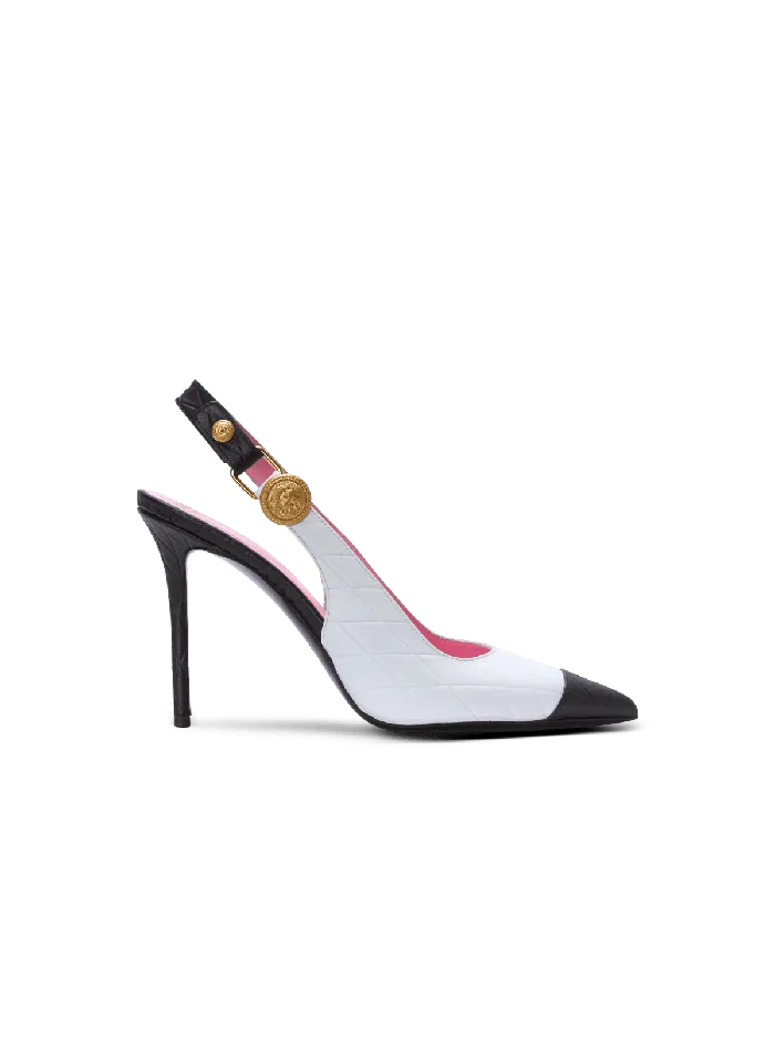 Balmain High Heels and Pumps Women Eva Pumps In Calfskin With Embossed Diamond Motif White Balmain High Heels and Pumps Women Eva Pumps In Calfskin With Embossed Diamond Motif White