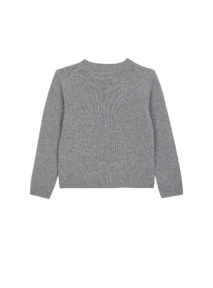Balmain Kids Knit Jumper With Logo Grey