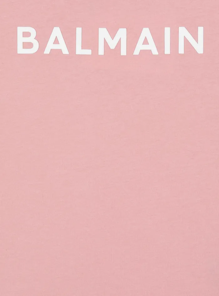 Balmain Kids Tshirt With Logo Purple