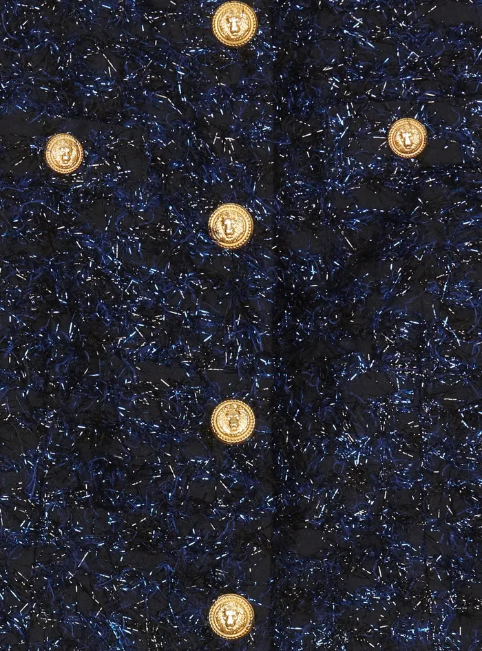 Balmain Kids Tweed Jacket Navy