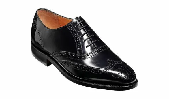 Barker Shoes Albert 8211 Black HiShine Brogue Black Hishine Brogue Mens