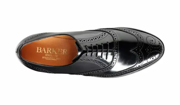 Barker Shoes Albert 8211 Black HiShine Brogue Black Hishine Brogue Mens