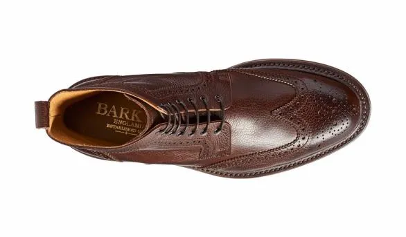 Barker Shoes Calder 8211 Dark Brown Grain Mens Wingtip Boot Dark Brown Grain Mens Wingtip Boot Mens