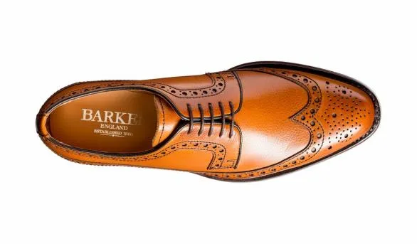 Barker Shoes Calvay 8211 Cedar Grain Mens Longwing Brogue Shoe Cedar Grain Mens Longwing Brogue Shoe Mens
