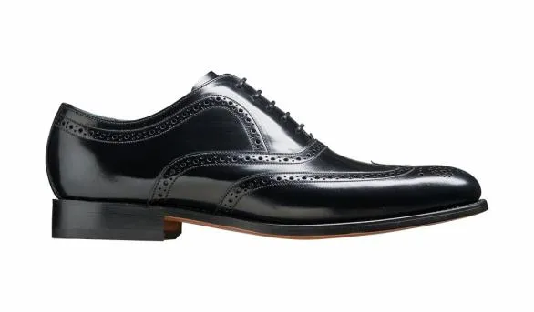 Barker Shoes Hampstead 8211 Black HiShine Oxford Brogue Shoe Black Hishine Oxford Brogue Shoe Mens
