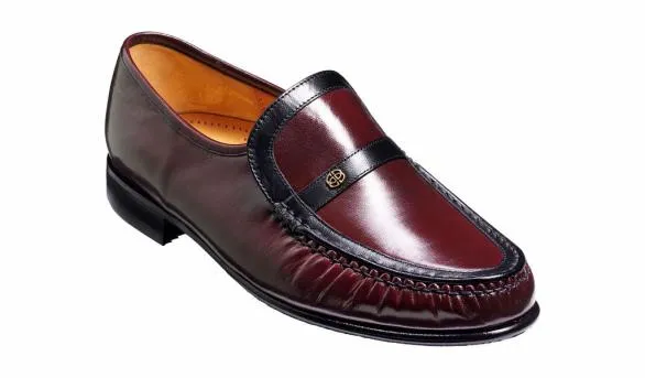 Barker Shoes Jefferson 8211 Burgundy Black Kid Burgundy Black Kid Mens