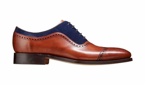 Barker Shoes Nicholas 8211 Antique Rosewood Navy Suede Brogue Shoe Antique Rosewood Navy Suede Brogue Shoe Mens