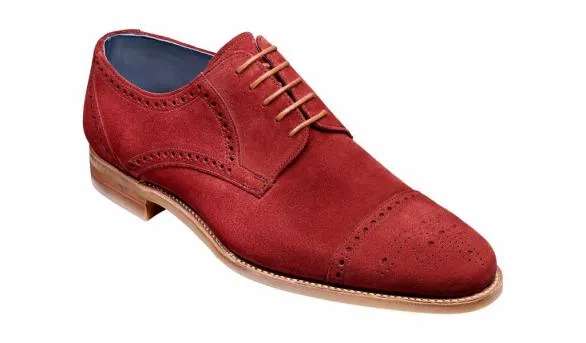 Barker Shoes Nixon 8211 Burgundy Suede Brogue Burgundy Suede Brogue Mens