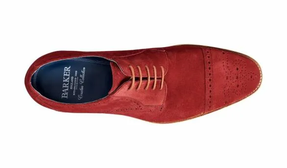 Barker Shoes Nixon 8211 Burgundy Suede Brogue Burgundy Suede Brogue Mens