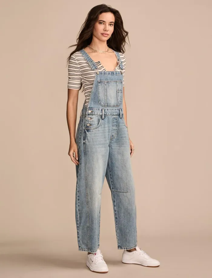 Barrel Leg Overall Make The Move Wash Women Lucky Brand Jumpsuits and Overalls
