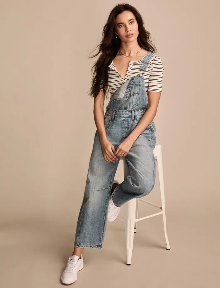 Barrel Leg Overall Make The Move Wash Women Lucky Brand Jumpsuits and Overalls