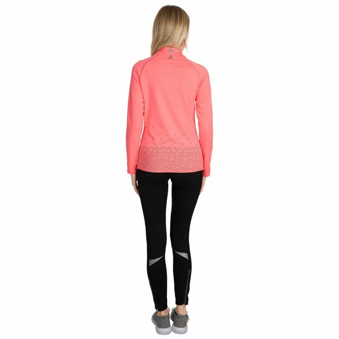 Belinda 12 Zip Quick Dry Active Top Neon Coral Women Trespass Gym and Sports Tops Belinda 12 Zip Quick Dry Active Top Neon Coral Women Trespass Gym and Sports Tops