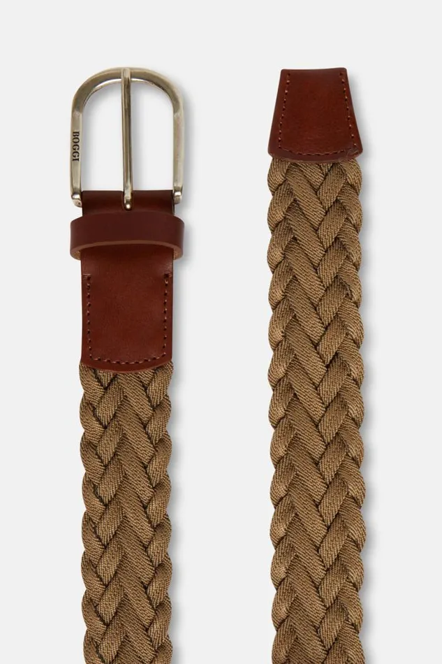 Belts Men Boggi Milano Woven Elastic Belt Brown Belts Men Boggi Milano Woven Elastic Belt Brown