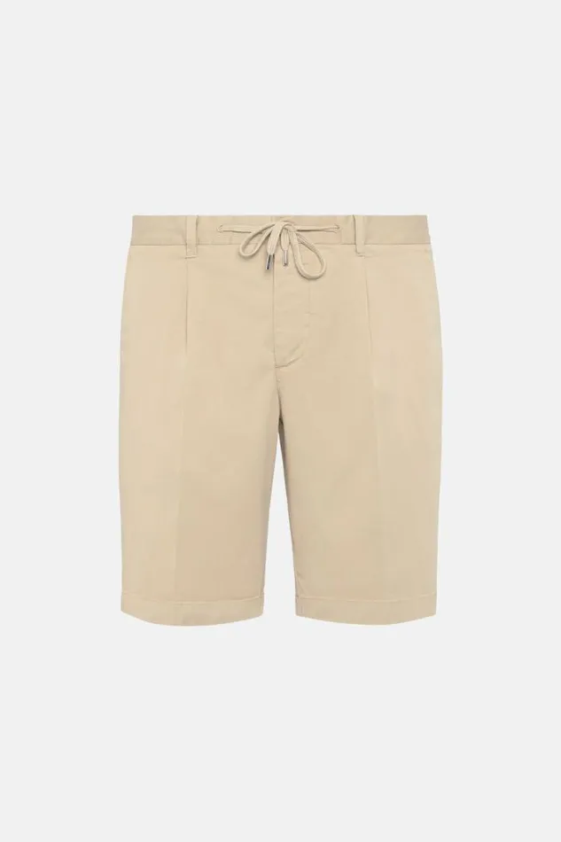 Bermuda Men Boggi Milano Stretch Cotton Summer Bermuda Shorts Beige