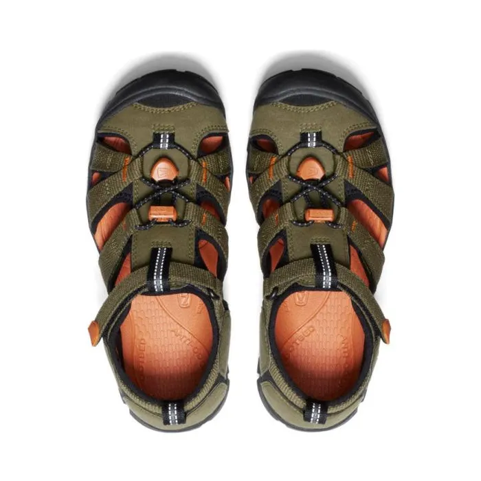 Big Kids039 Seacamp II CNX Dark OliveGold Flame Sandal Kids KEEN Playground Big Kids039 Seacamp II CNX Dark OliveGold Flame Sandal Kids KEEN Playground