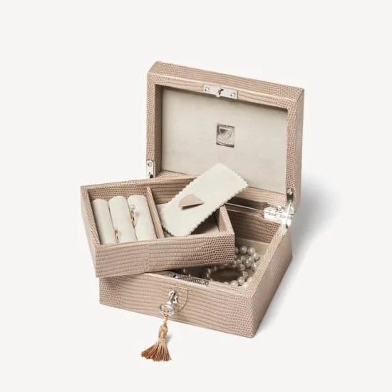 Bijou Jewellery Box Latte Lizard Women Aspinal Of London Jewellery Boxes