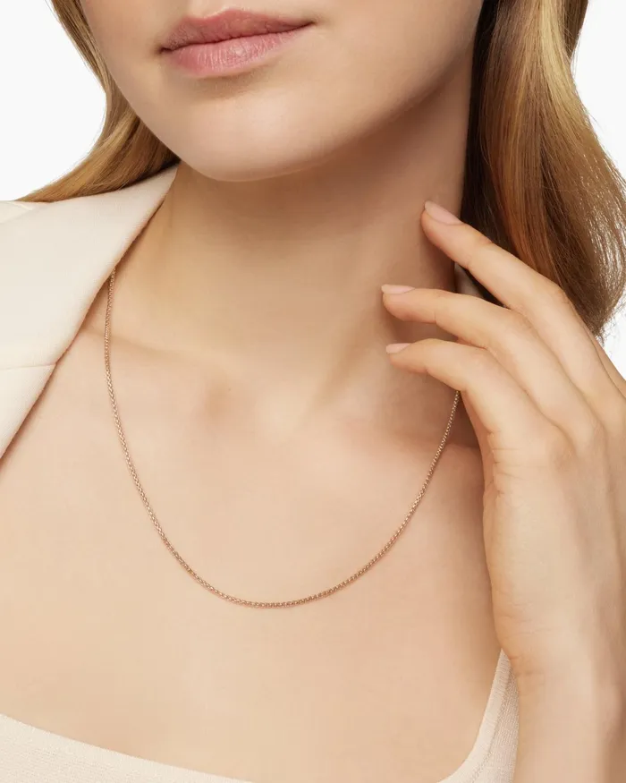 Box Chain Necklace In 18K Rose Gold 17mm Women David Yurman Chain Box Chain Necklace In 18K Rose Gold 17mm Women David Yurman Chain