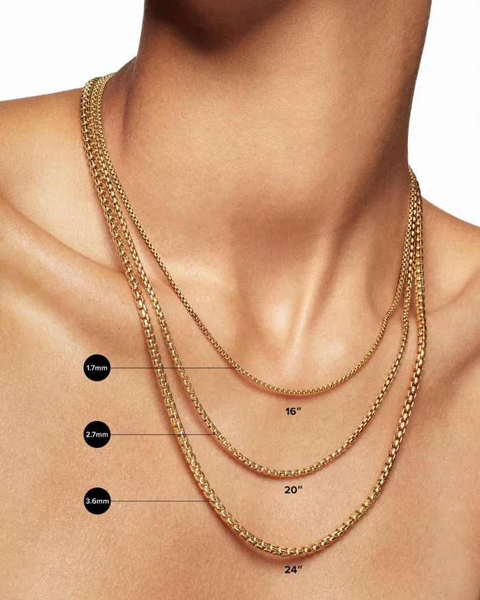 Box Chain Necklace In 18K Rose Gold 17mm Women David Yurman Chain Box Chain Necklace In 18K Rose Gold 17mm Women David Yurman Chain