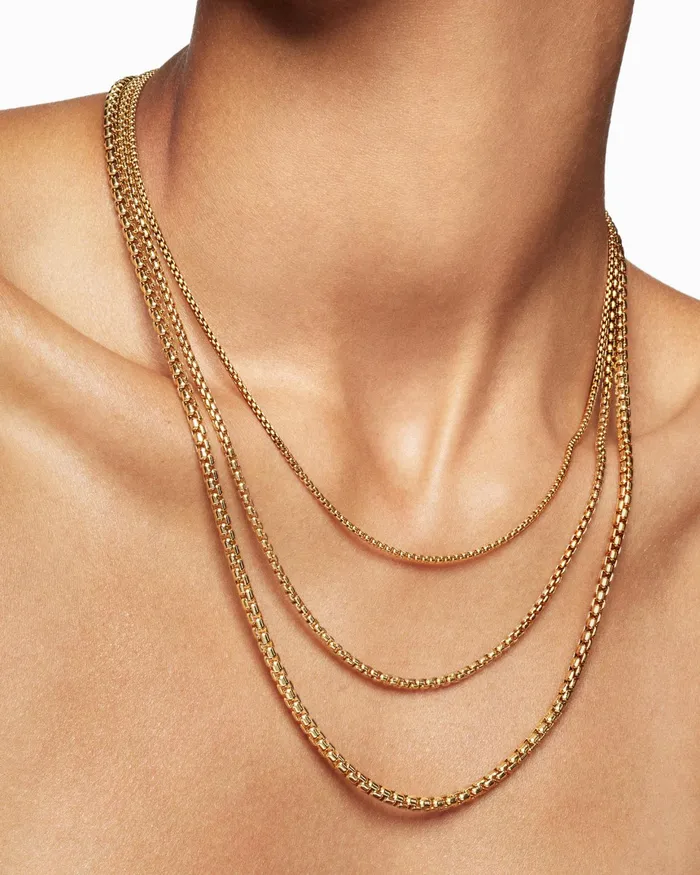 Box Chain Necklace In 18K Rose Gold 27mm Women David Yurman Chain Box Chain Necklace In 18K Rose Gold 27mm Women David Yurman Chain