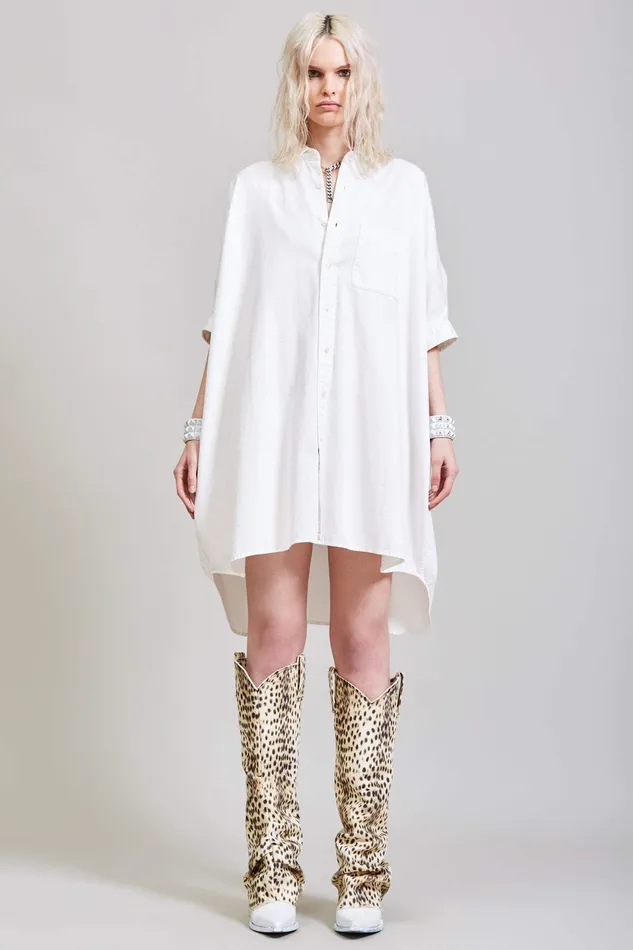 Boxy Button Up Dress 8211 White Women Dresses R13 Boxy Button Up Dress 8211 White Women Dresses R13
