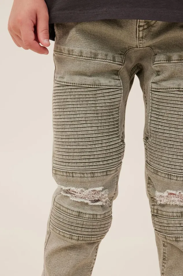 Boys Pants and Jeans Cotton On Skinny Fit Moto Jean Lorne Green Boys Pants and Jeans Cotton On Skinny Fit Moto Jean Lorne Green