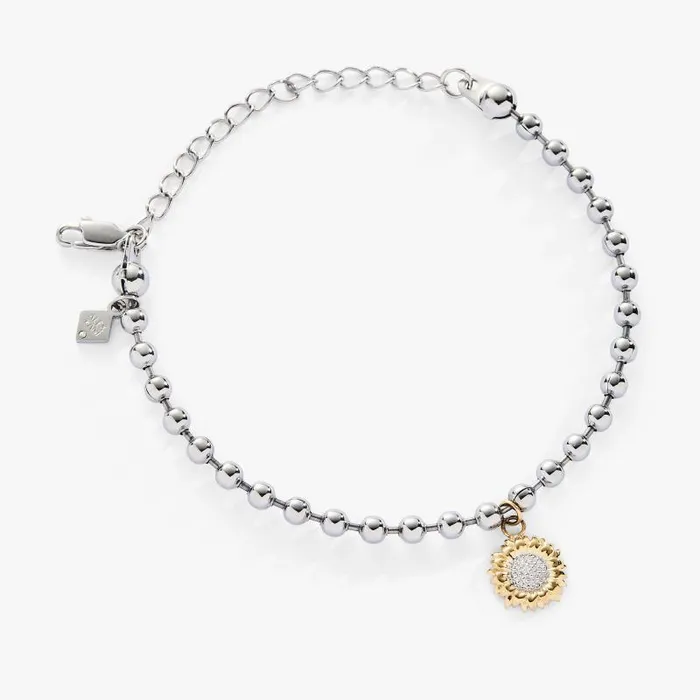 Bracelets Women Alex And Ani Sunflower Ball Chain Bracelet Two Tone
