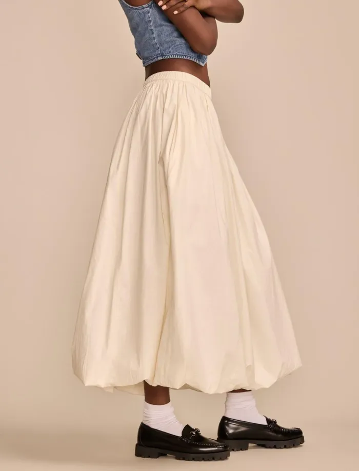 Bubble Poplin Maxi Skirt Whisper White Women Lucky Brand Skirts