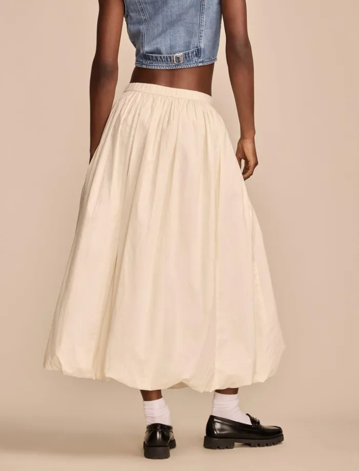 Bubble Poplin Maxi Skirt Whisper White Women Lucky Brand Skirts