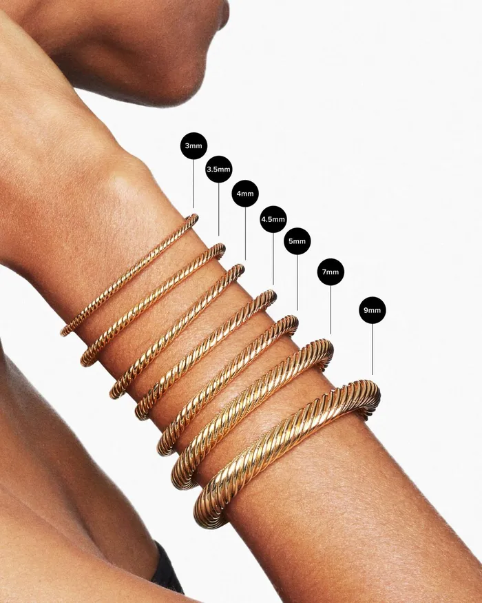 Buckle Cablespira Bracelet In 18K Rose Gold With Diamonds 35mm Women David Yurman Bangle Buckle Cablespira Bracelet In 18K Rose Gold With Diamonds 35mm Women David Yurman Bangle