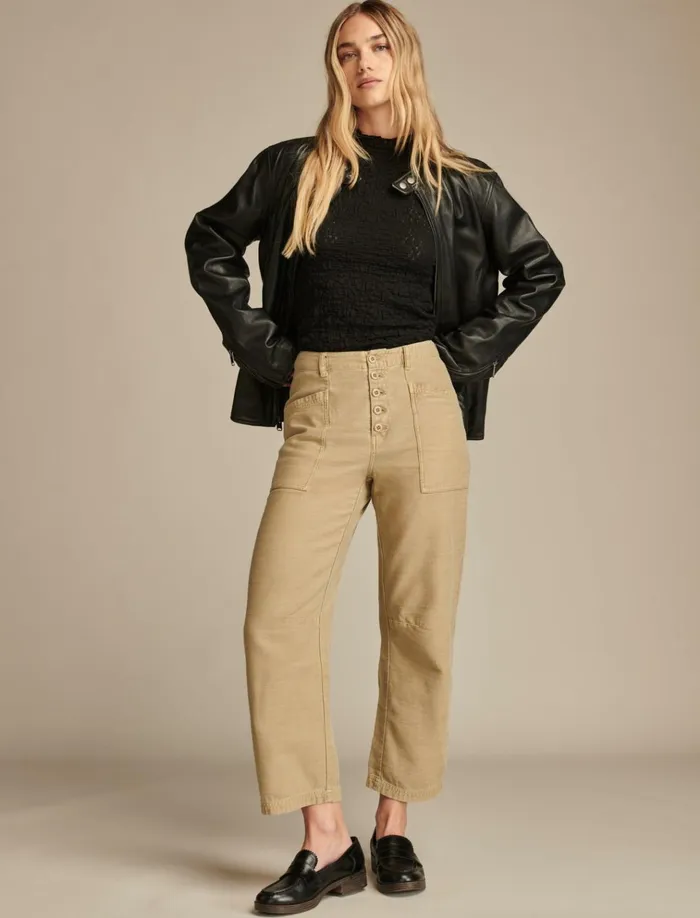 Button Front Utility Pant Twill Women Lucky Brand Pants